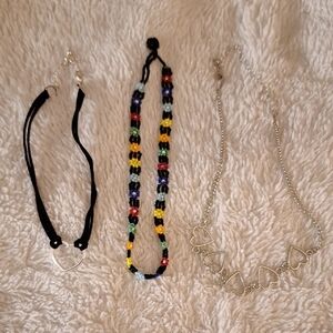 Colorful Kids Heart Necklace Set